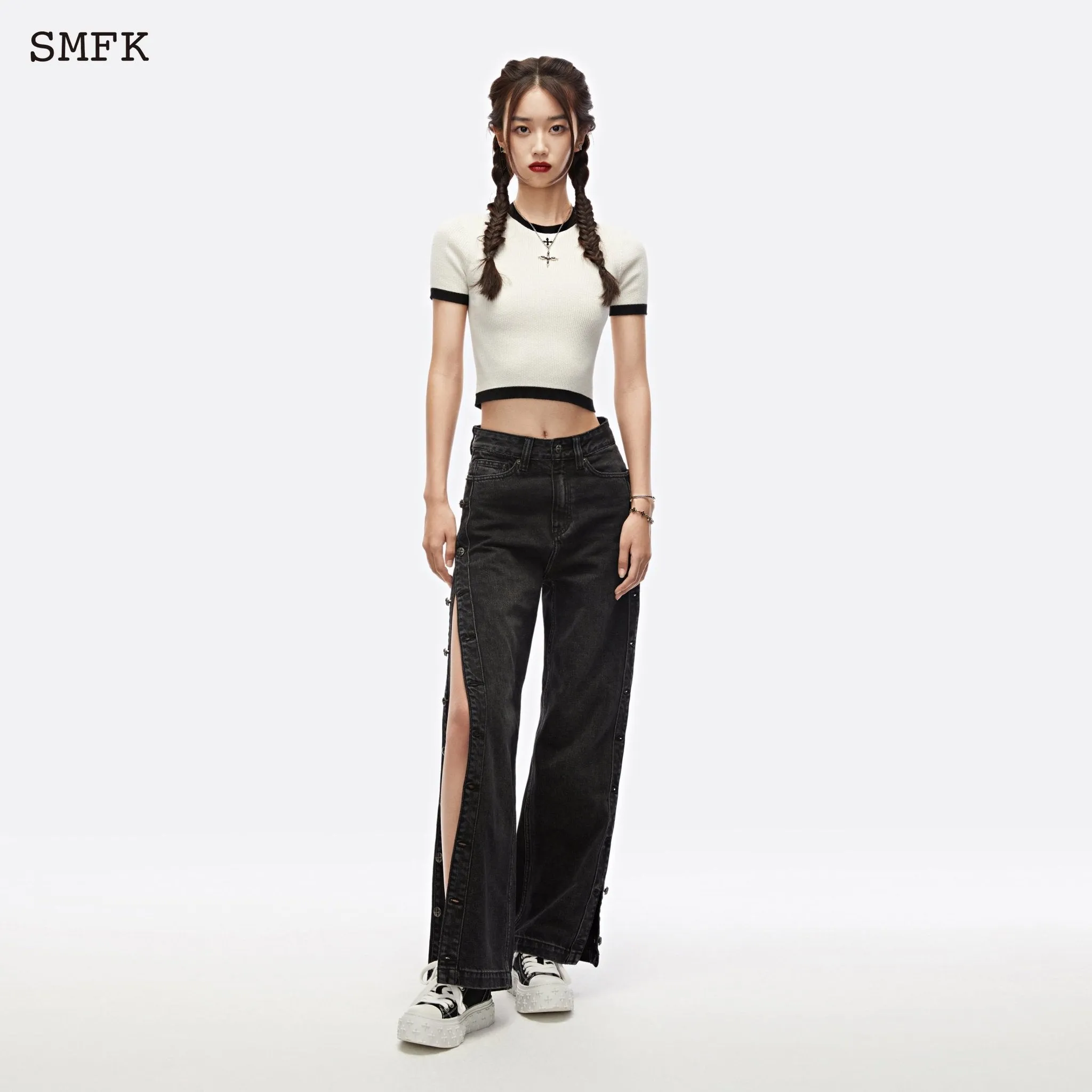 Skater Skateboard Deconstructed Jeans Midnight Black
