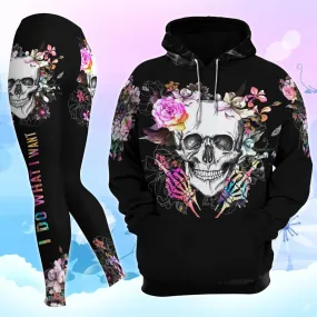Skull Flower Rose Combo Hoodie and Leggings