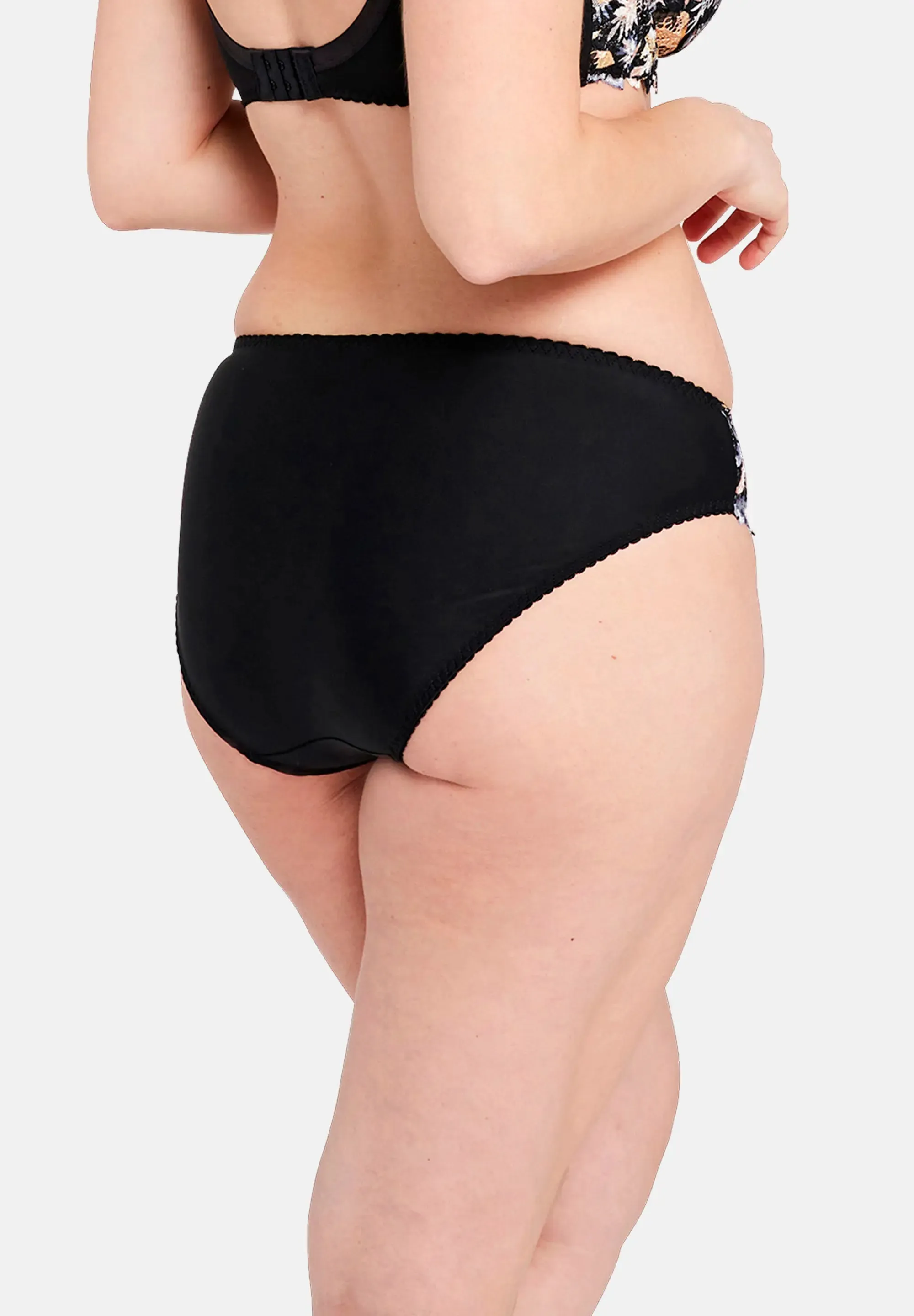 Slip Arum Mosaïc Imprimé Floral Fond Noir