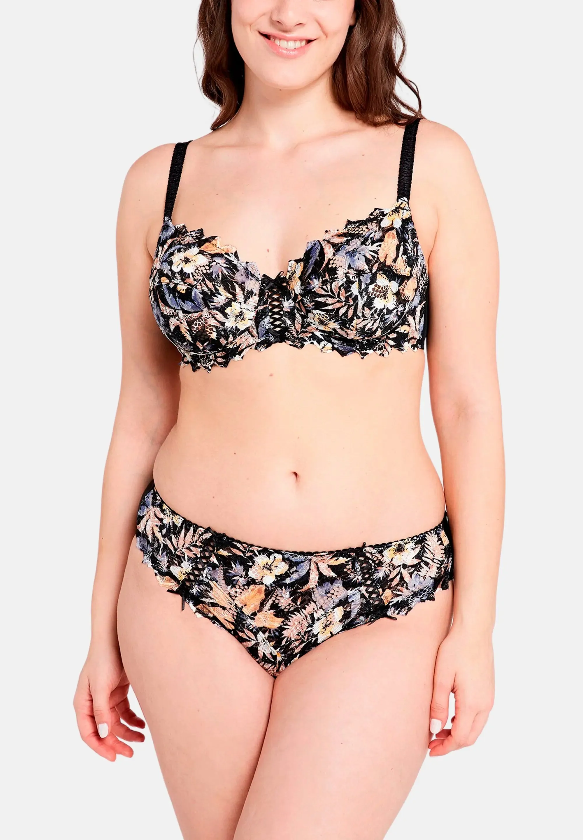 Slip Arum Mosaïc Imprimé Floral Fond Noir