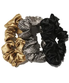 Slip Scrunchie - Leopard, Gold, Black