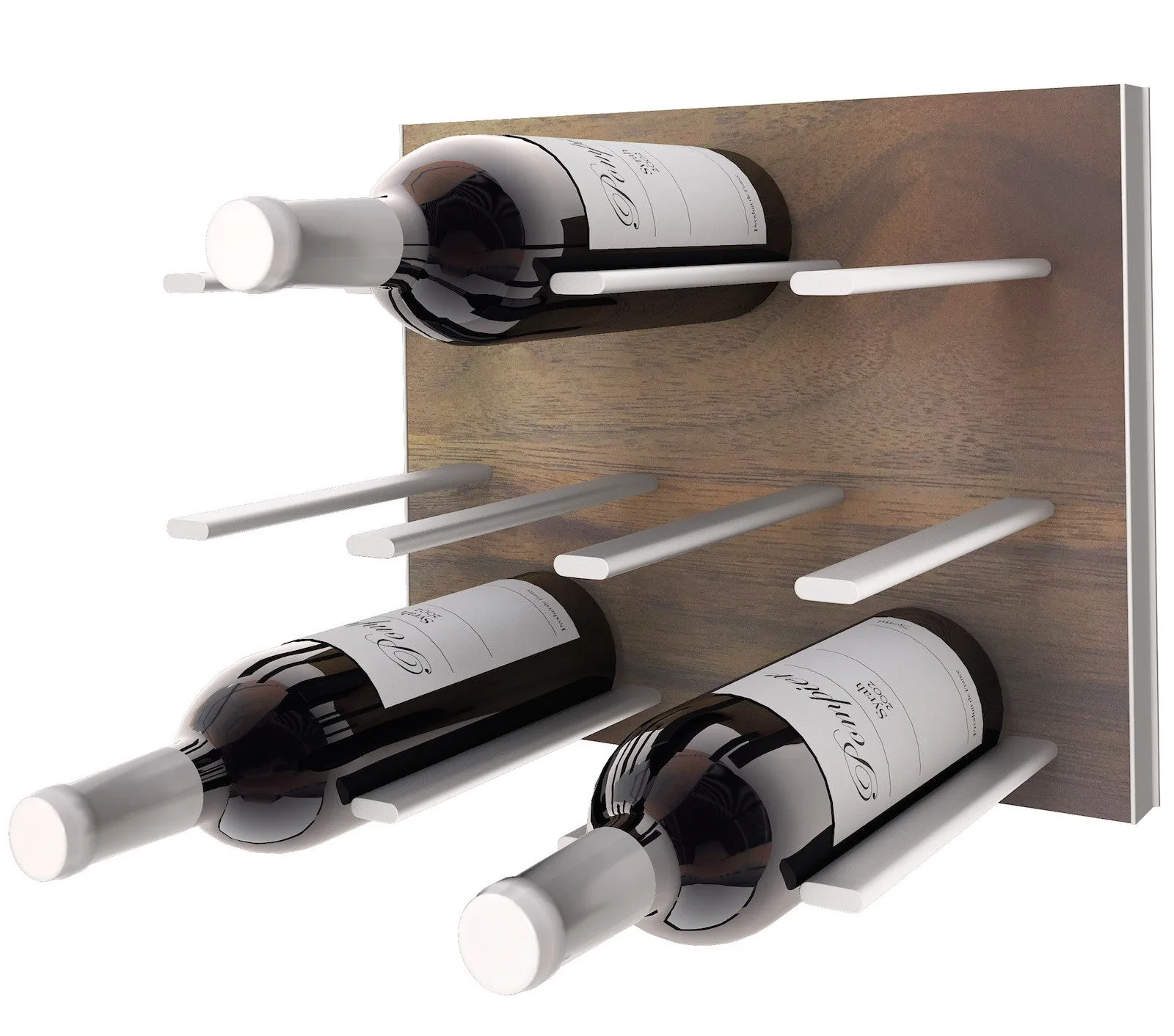 STACT Premier C-type Wine Rack - Walnut & Silver