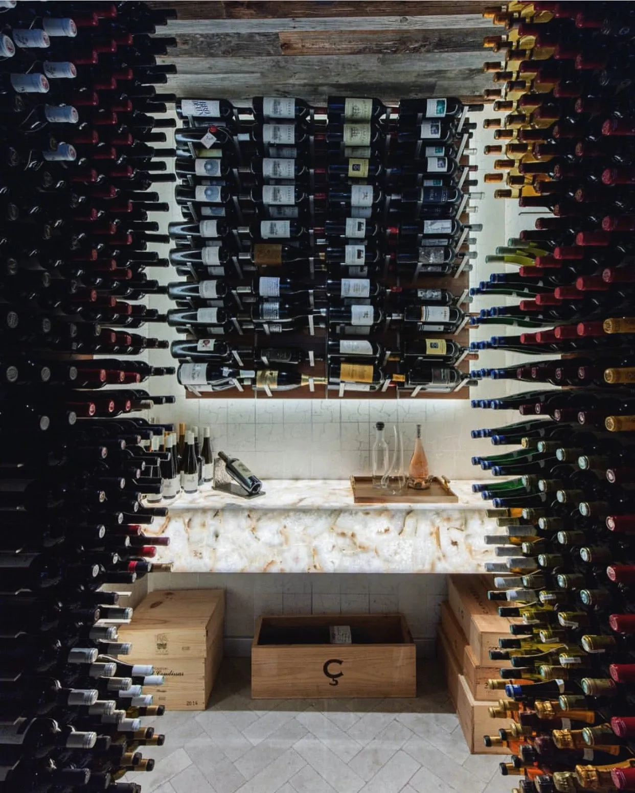 STACT Premier C-type Wine Rack - Walnut & Silver