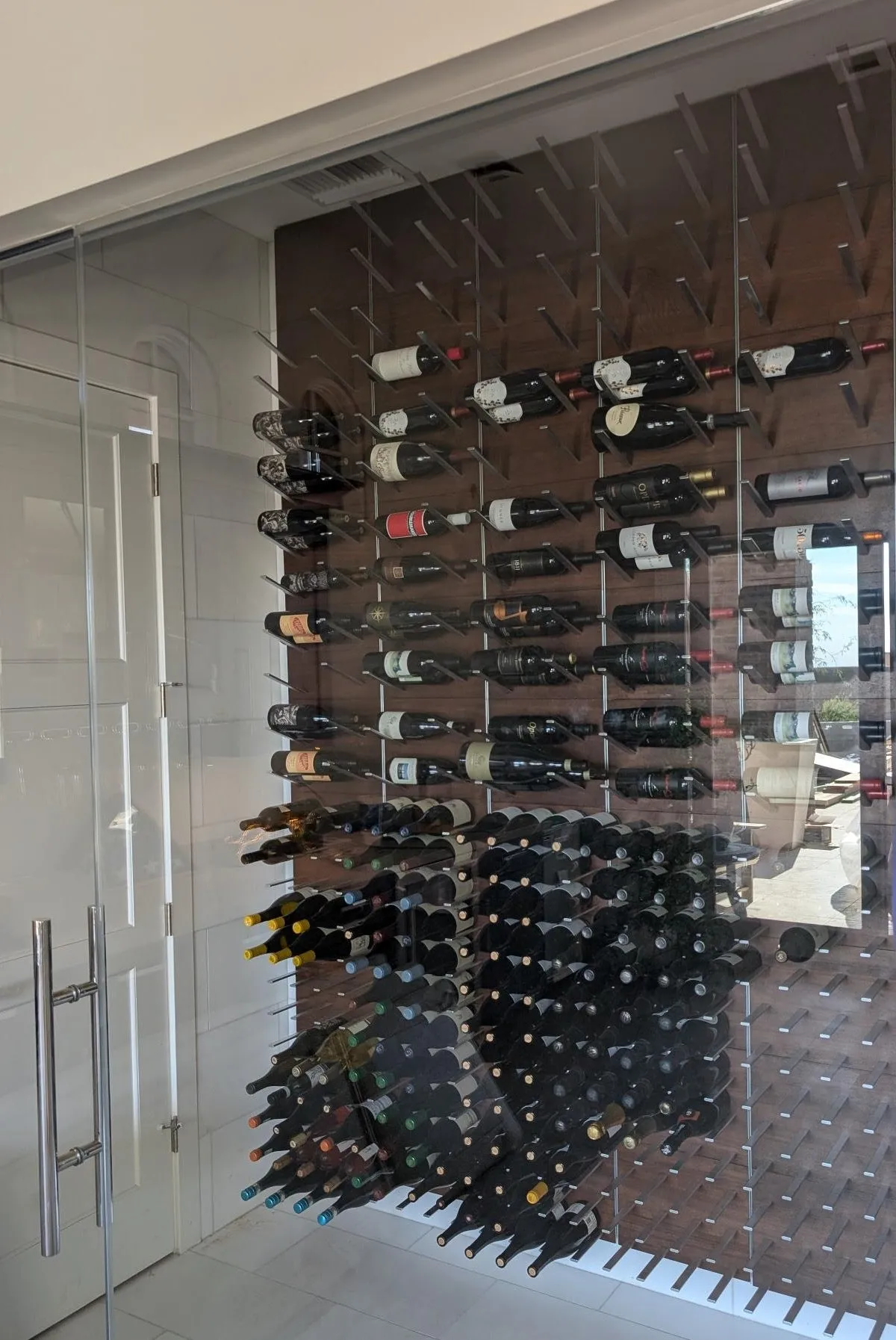 STACT Premier L-type Wine Rack - Walnut & Silver