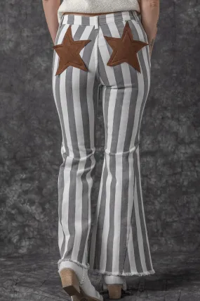 Star Embellished Western Flare Jeans