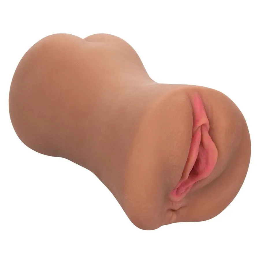 Stroke It Dual Entry Pussy and Ass Double Sided Masturbator (Brown/White)