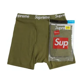 Supreme x Hanes Boxer Briefs 2 Pack Olive (SS22)