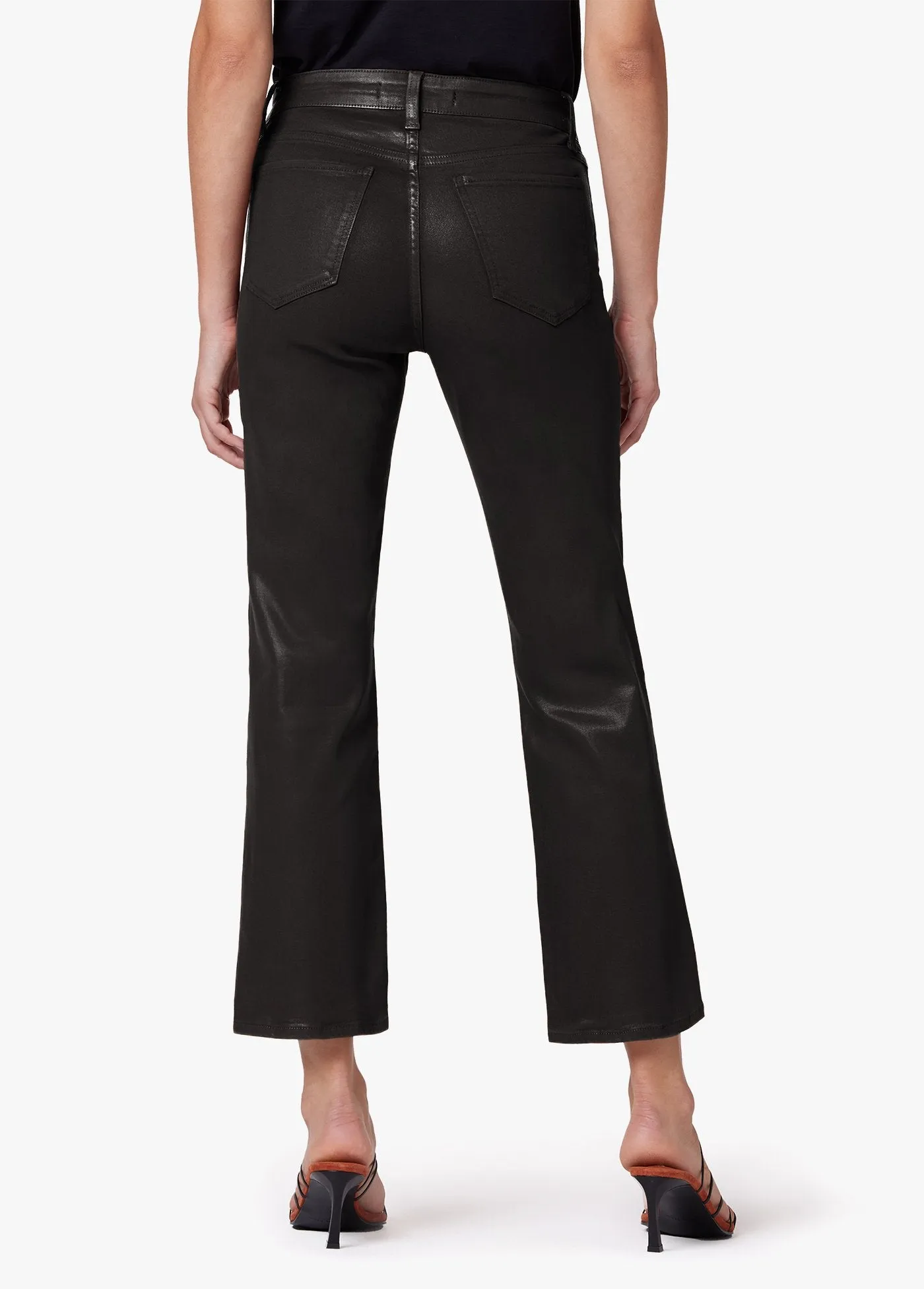 The Callie High Rise Cropped Coat Bootcut - Black
