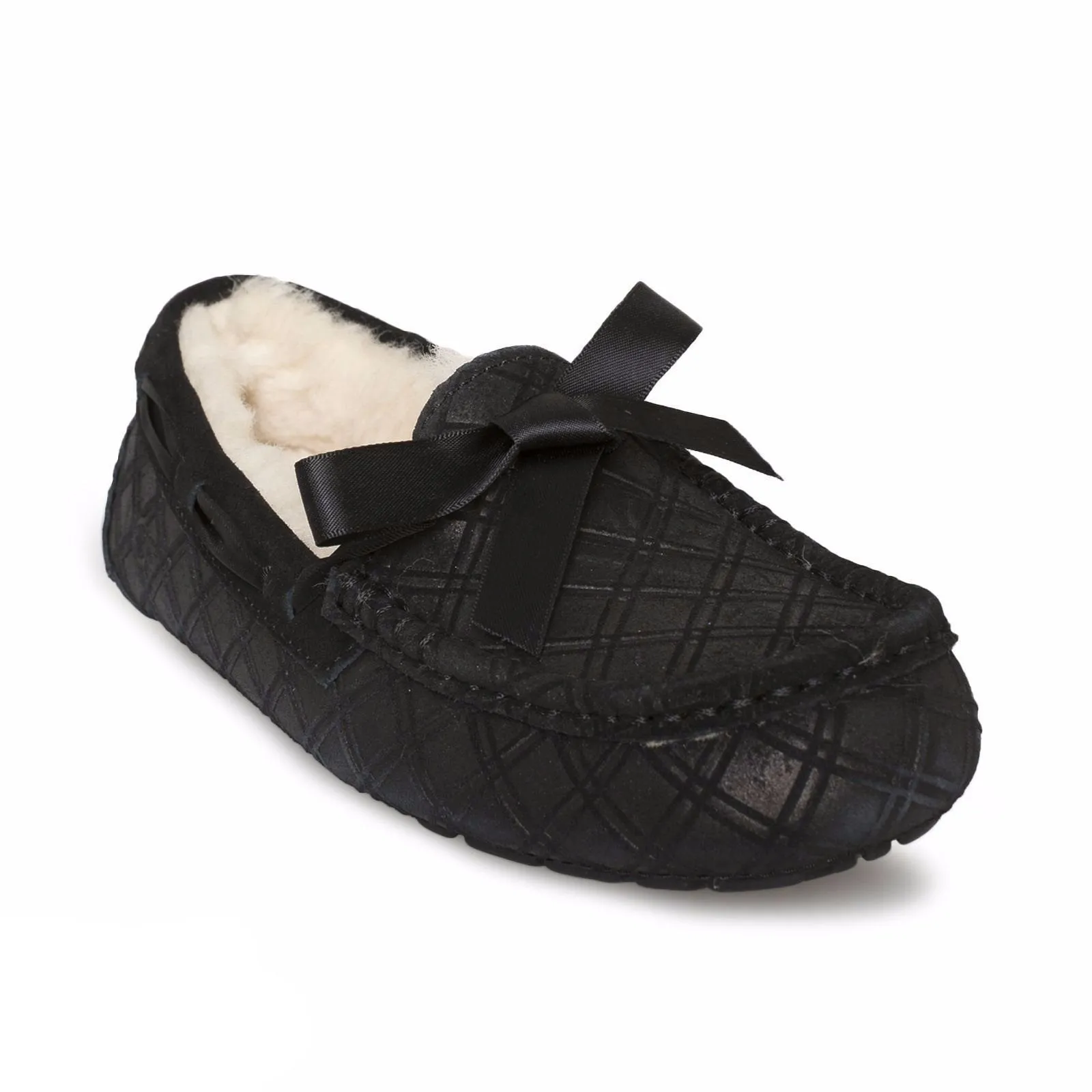 UGG Dakota Double Diamond Black Slippers