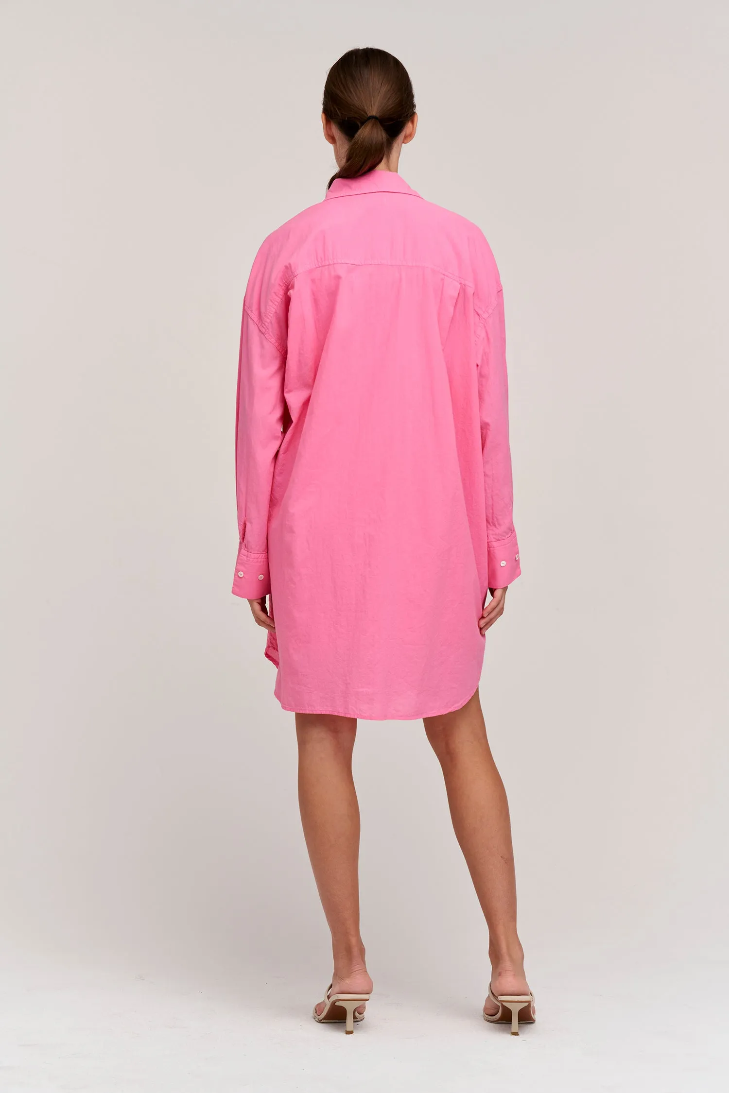 Velvet Addison Cotton Poplin Shirtdress- Candy
