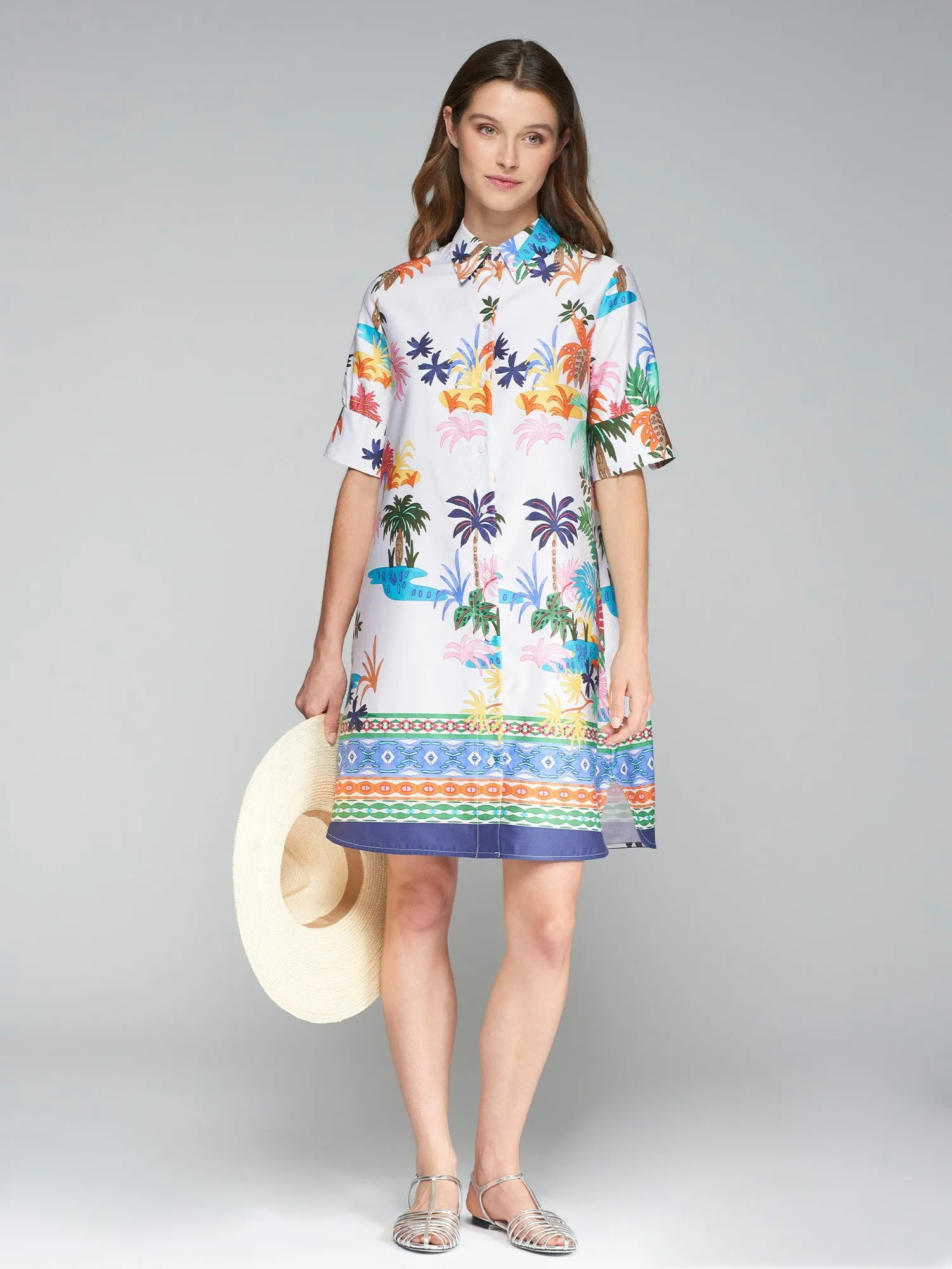 Vilagallo Hester Palmeras Greca Dress Multicolor