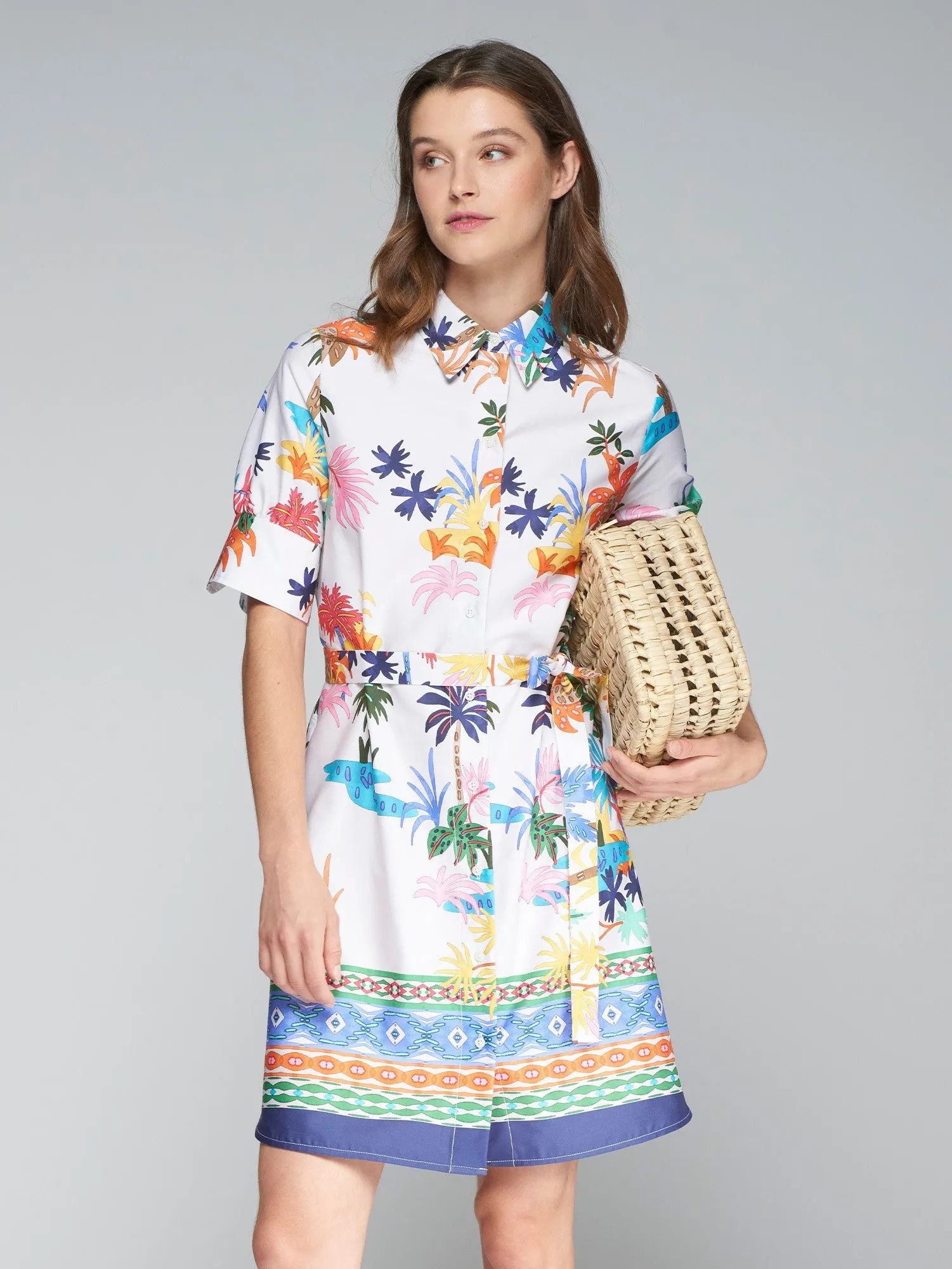 Vilagallo Hester Palmeras Greca Dress Multicolor