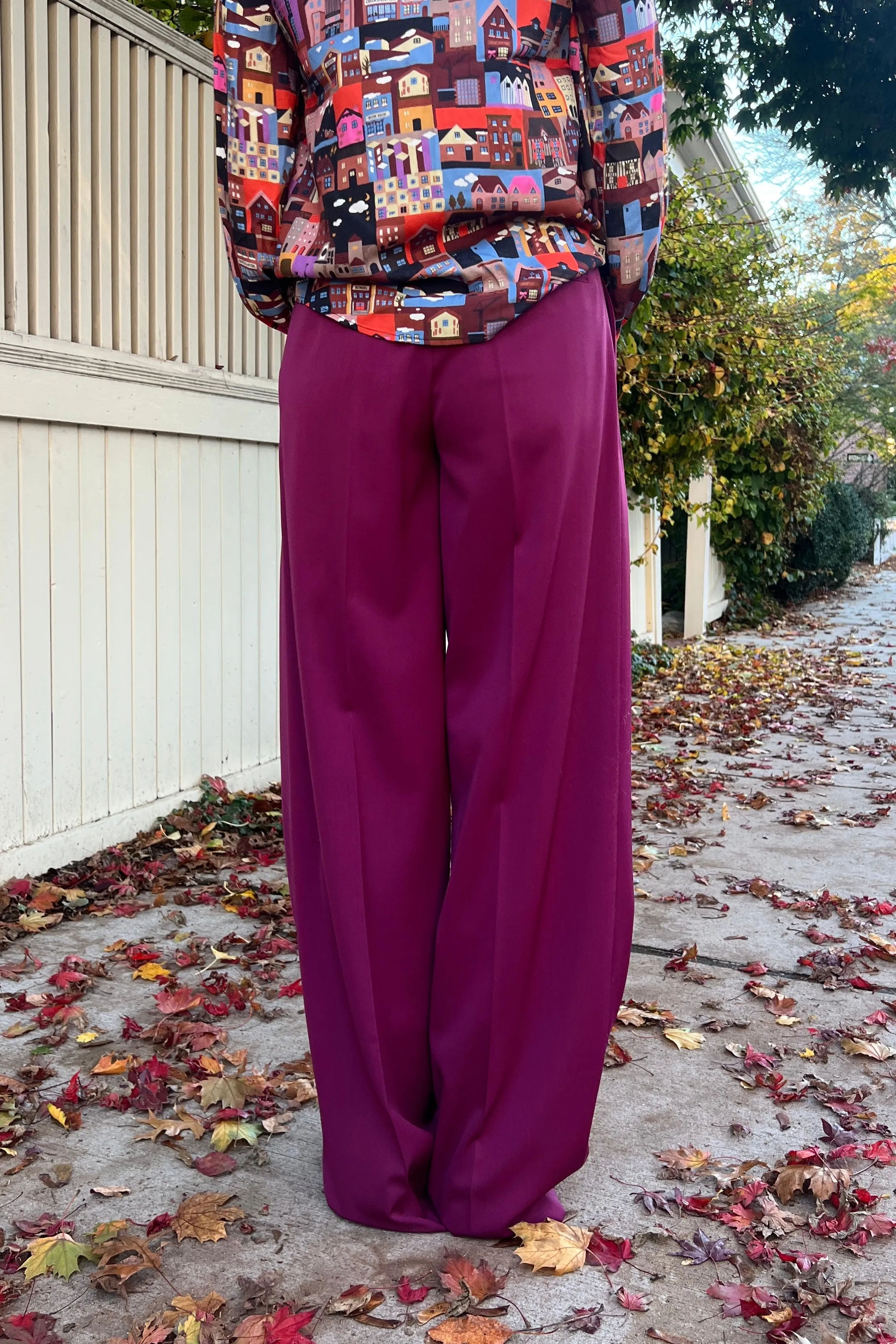 Vivetta- Wide Leg Trousers: Fuchsia