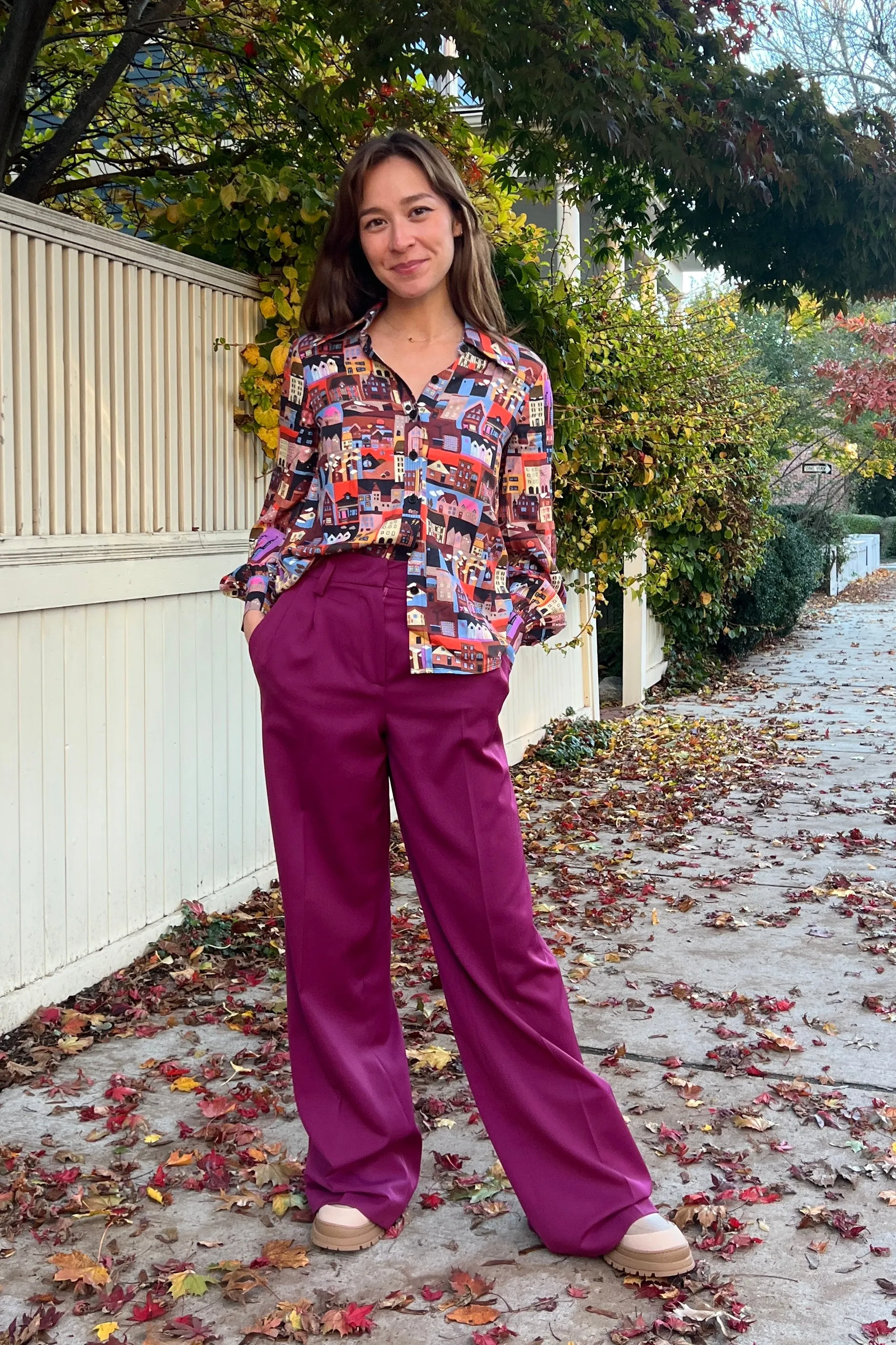 Vivetta- Wide Leg Trousers: Fuchsia