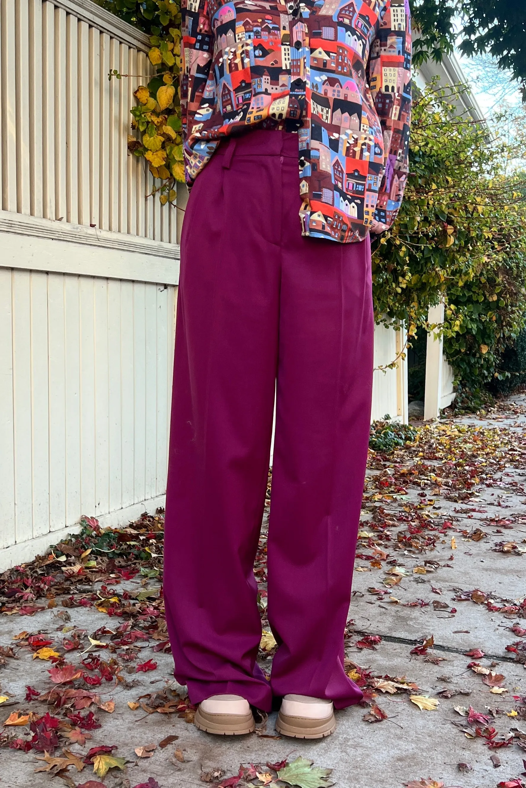 Vivetta- Wide Leg Trousers: Fuchsia