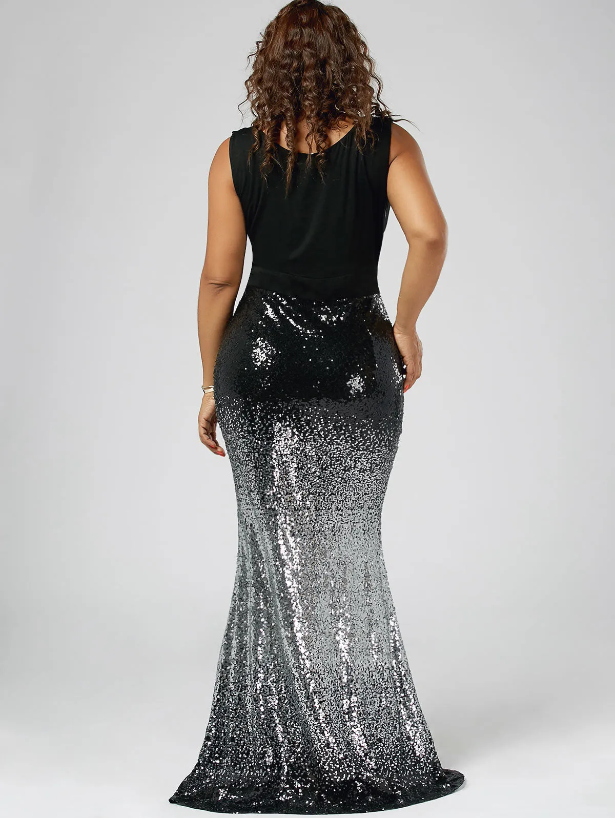 Women's Summer V-Neck Sleeveless Sequined Maxi Dress