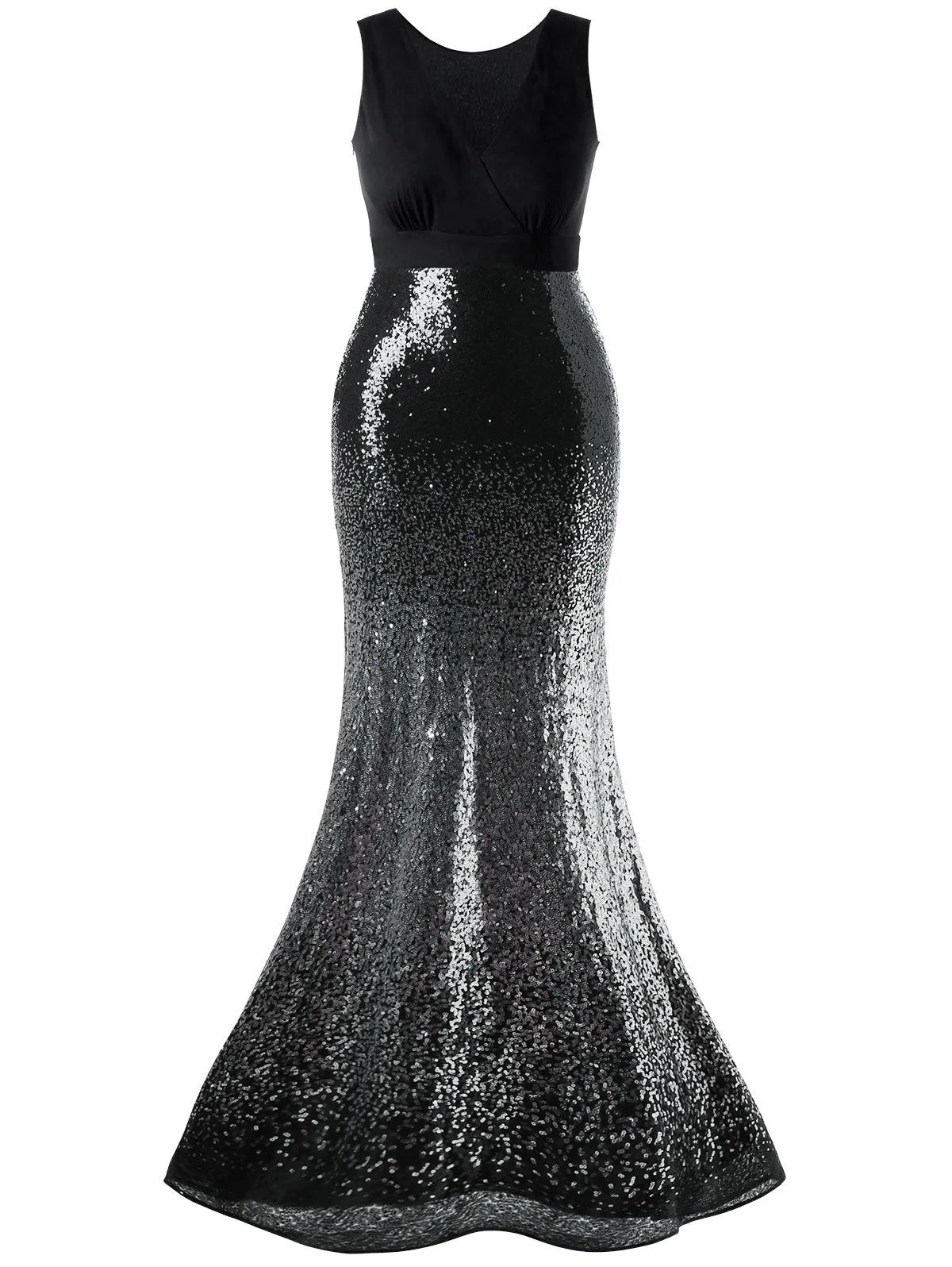 Women's Summer V-Neck Sleeveless Sequined Maxi Dress