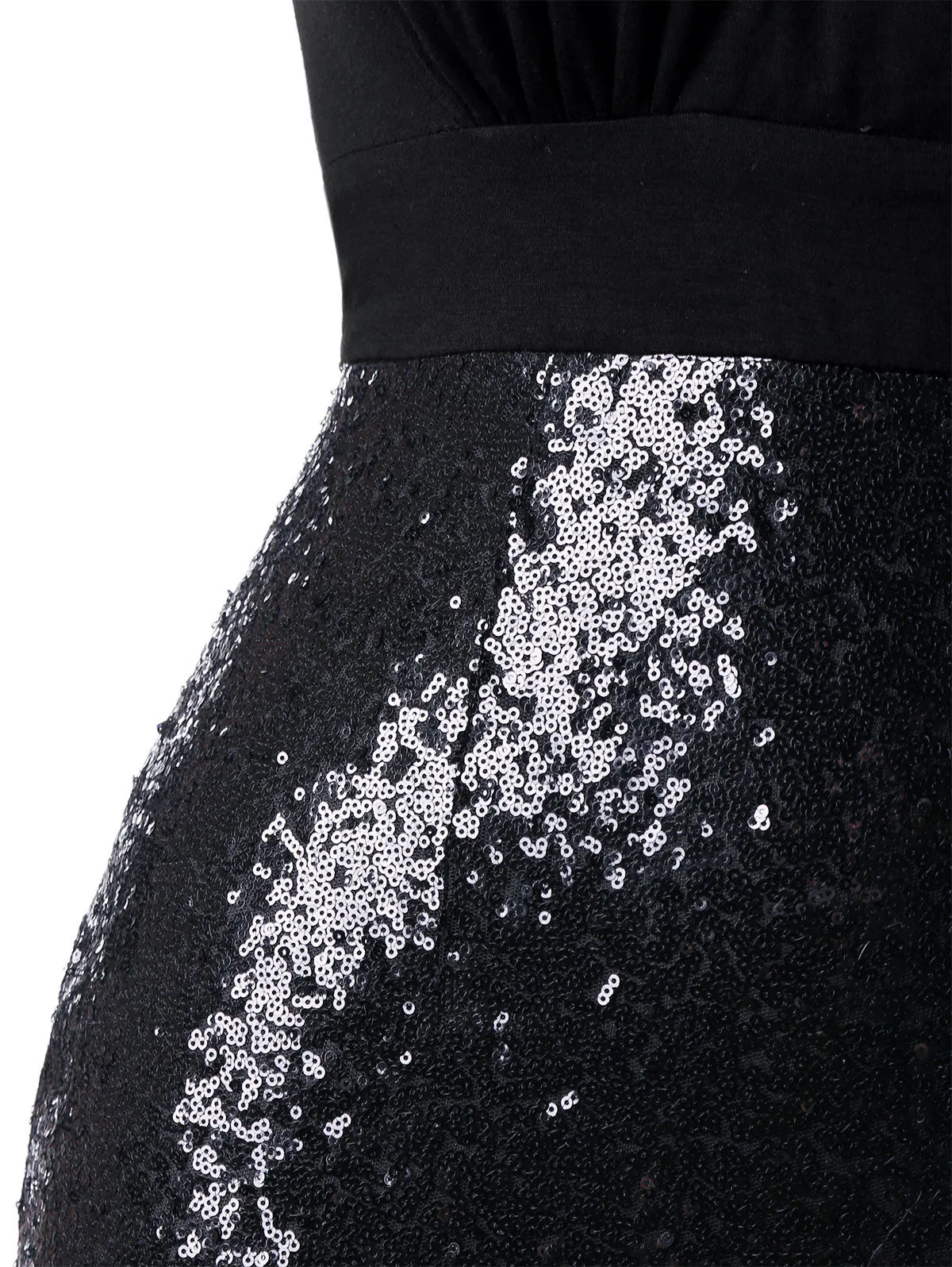 Women's Summer V-Neck Sleeveless Sequined Maxi Dress