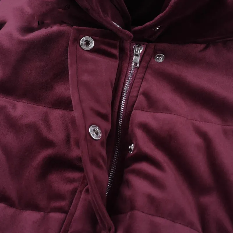 Women's Winter Velvet Cotton Padded Basic Jacket