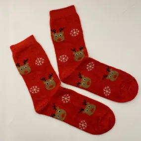 Wool Christmas socks - Reindeer
