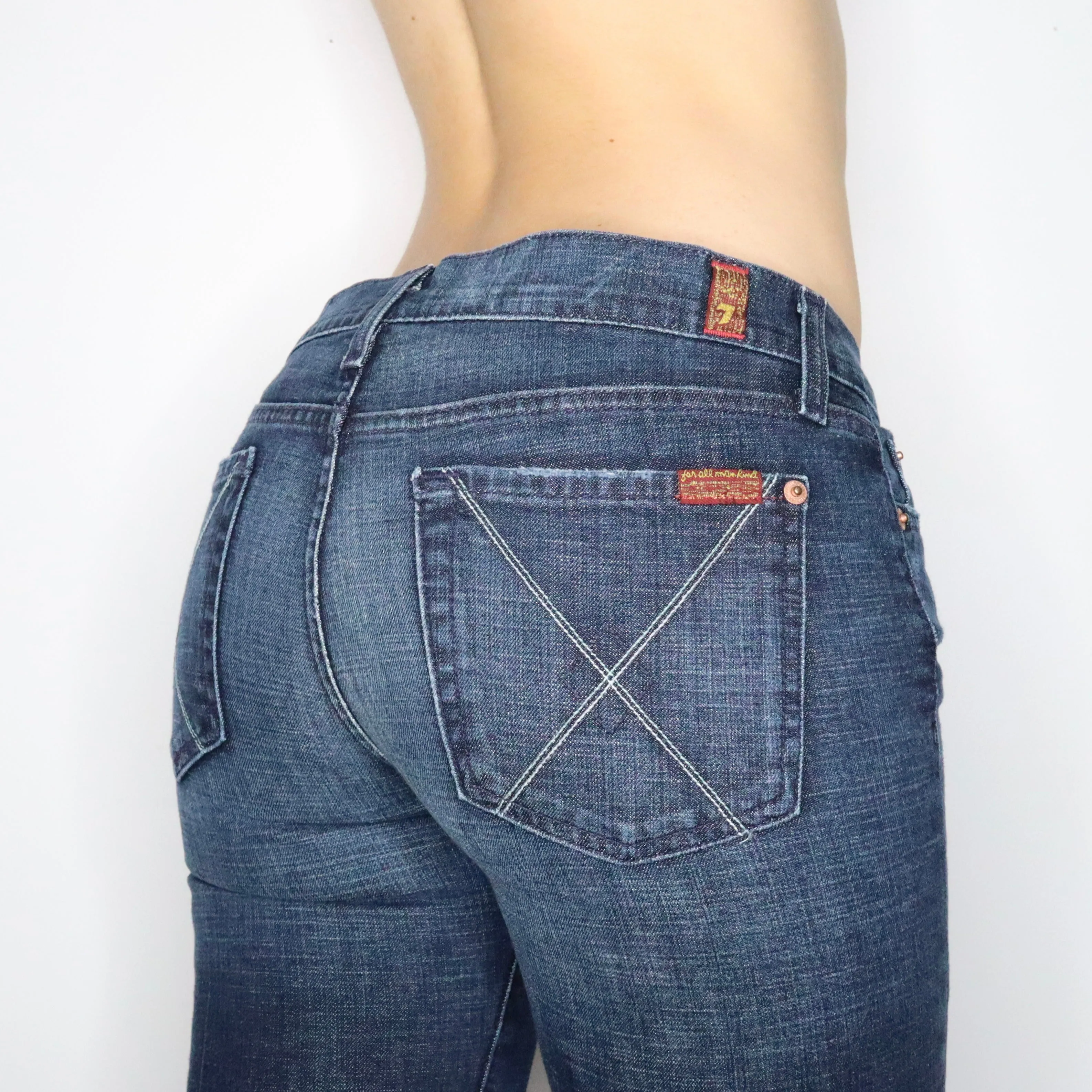 Y2K 7 FOR ALL MANKIND Low Rise Flare Jeans (S/M)