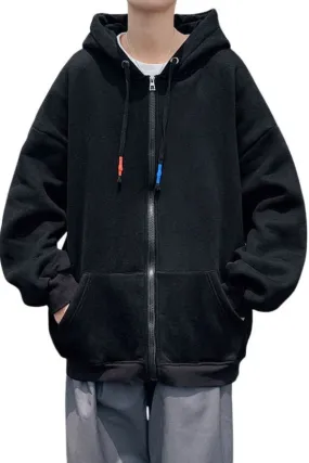 Zipper Hoodie Oversized Solid Colors